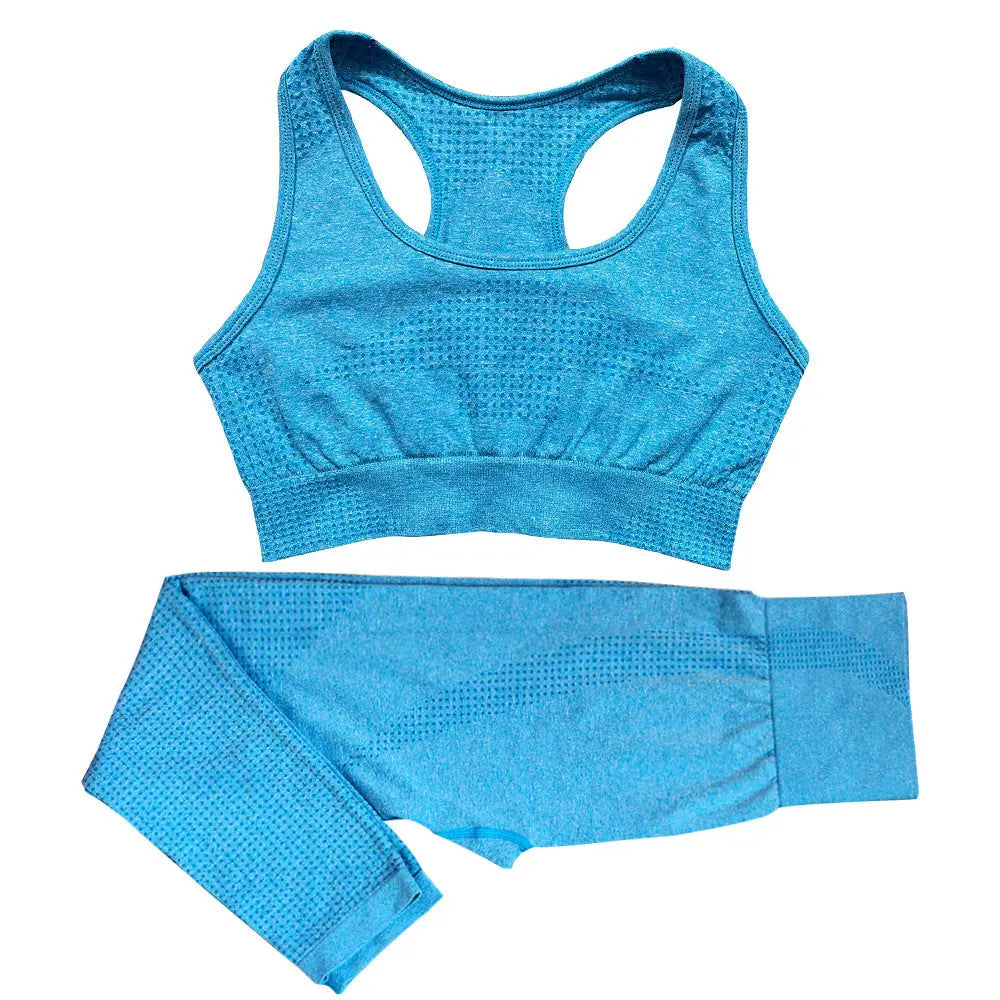 2PCS Seamless Yoga Set Women Tracksuit High Waist Leggings Workout Sportswear Gym Clothing Fitness Crop Top Sports Suits Gym Set hercurva