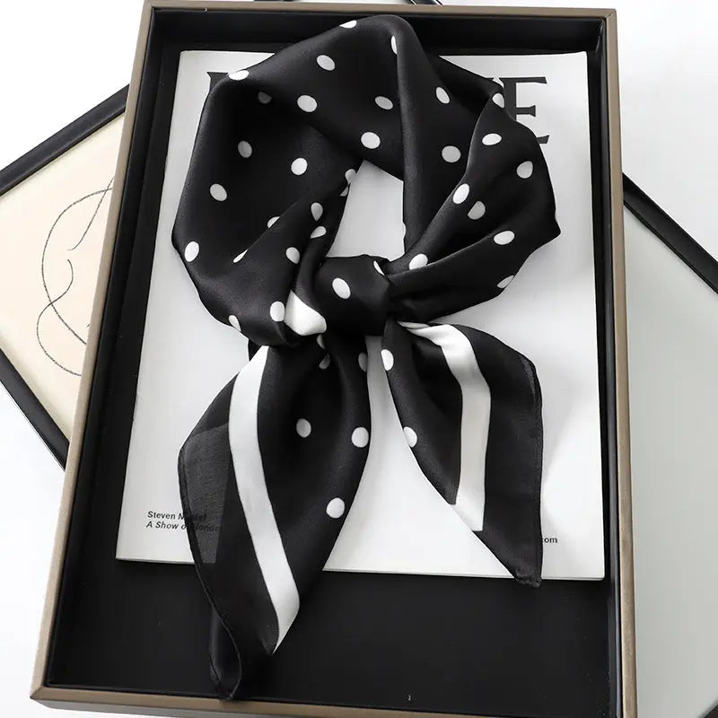 Artificial Silk Striped High-grade Korean Style Stylish Beach Arm Bag Silk Scarf hercurva
