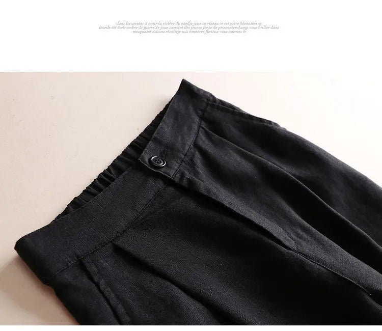 Cotton Linen Women's Wide Leg Thin Casual Pants hercurva