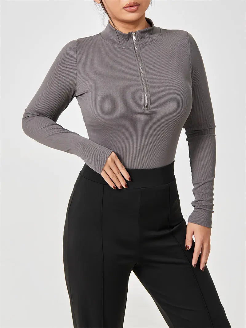 Fashion Long Sleeve Zipper Jumpsuit Seamless Slimming Shapewear For Women Romper hercurva