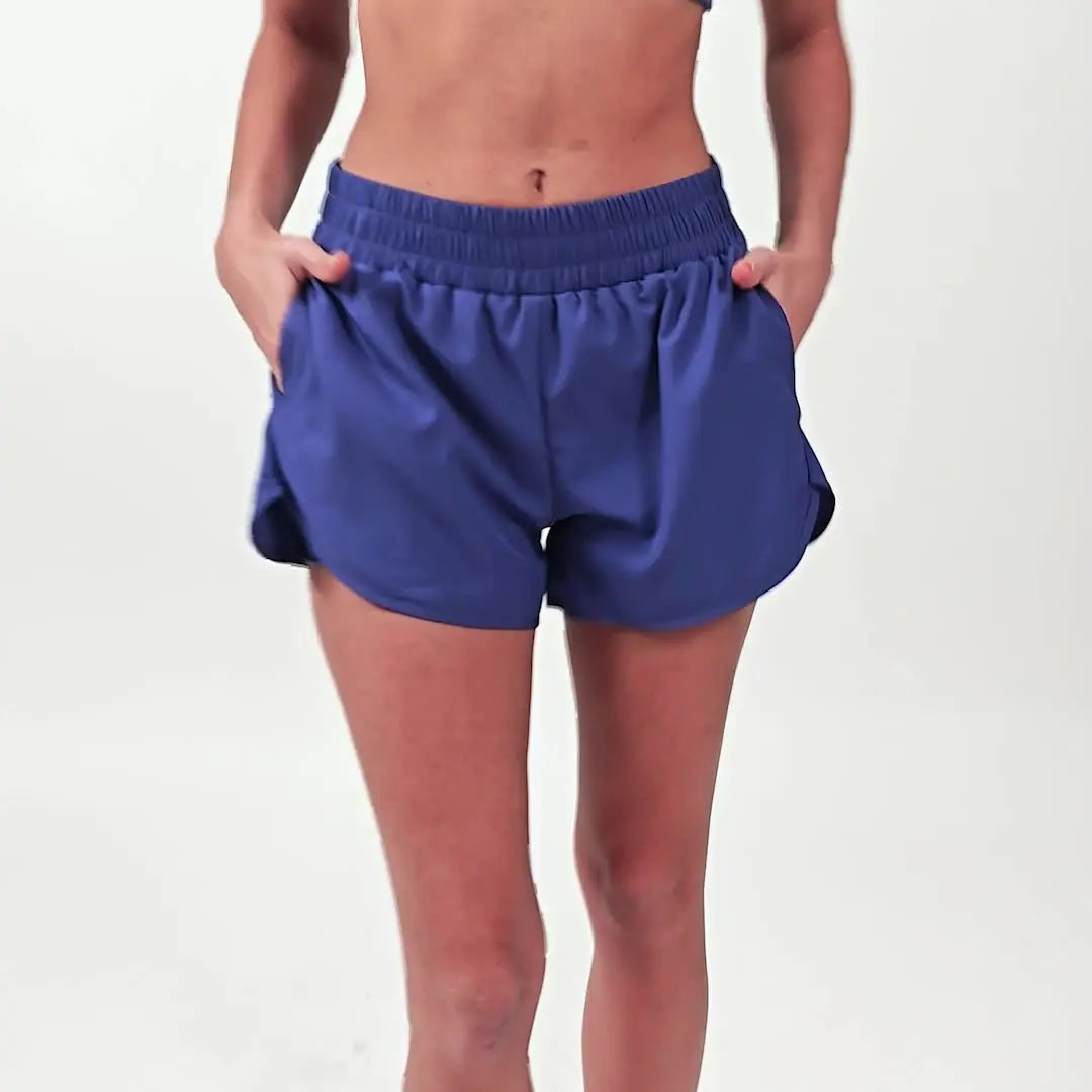 Pocket Nude Feel Quick-drying Yoga Shorts Fake Two-piece Sports hercurva