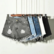 Women's irregular denim shorts hercurva