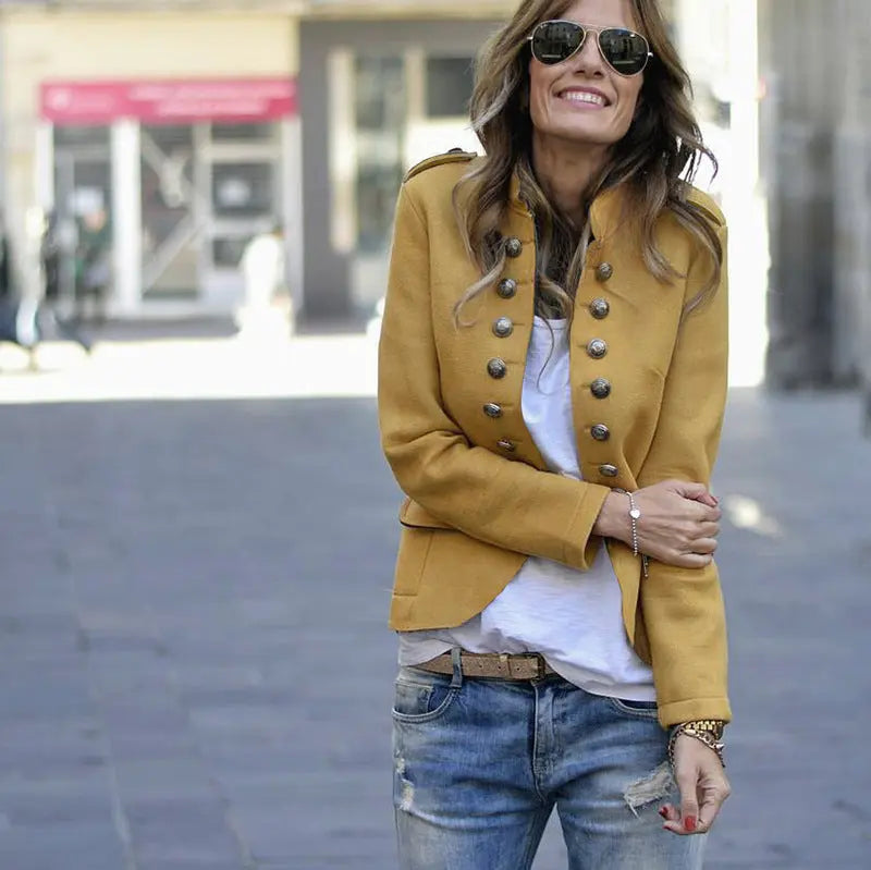 Autumn and winter fashion button blazer hercurva