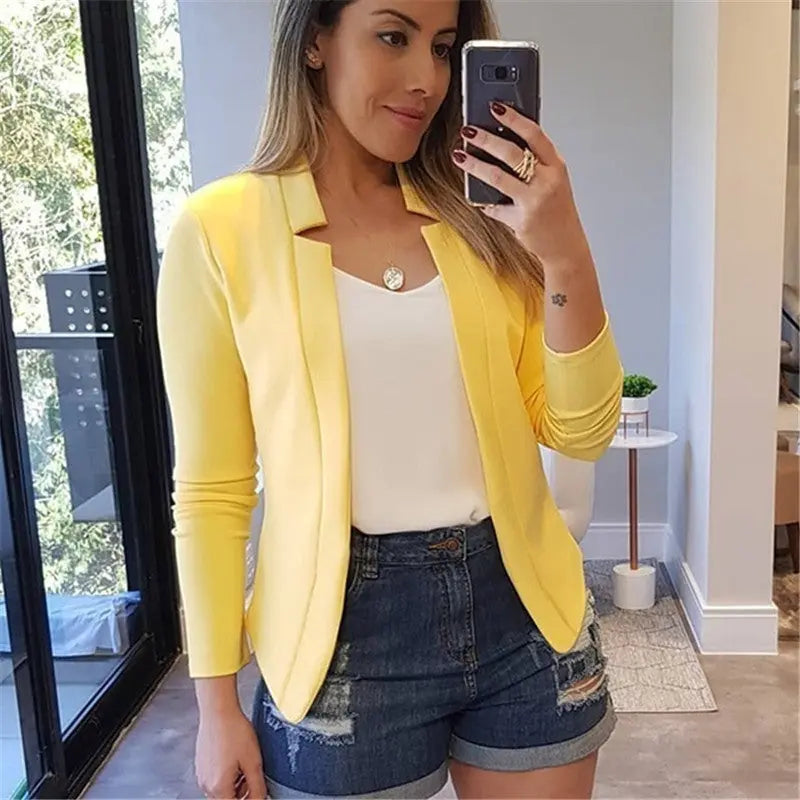 Solid color casual professional blazer hercurva