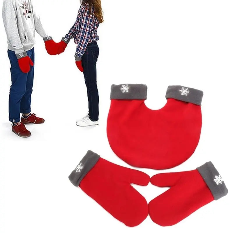 Couple Lovers Gloves Polar Fleece Sweethearts Thicken Winter Warm Lining Glove Christmas Gift Lovers Mittens hercurva