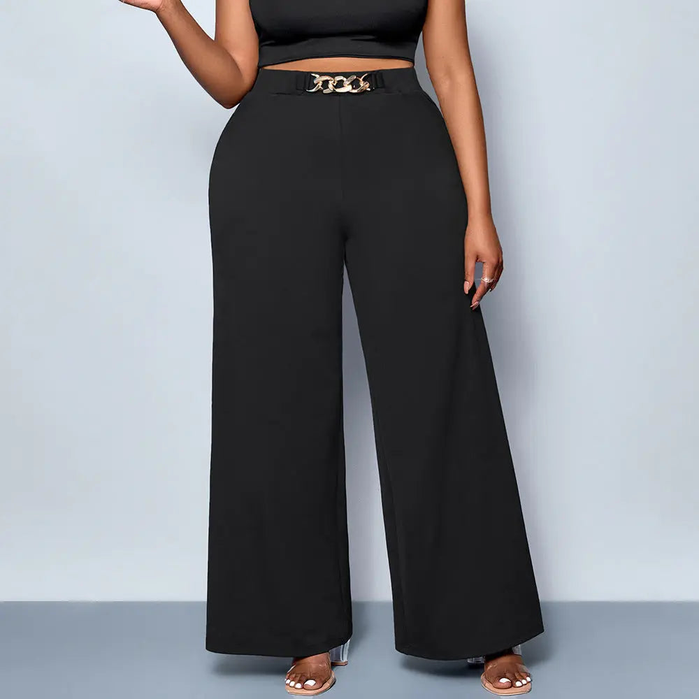 Summer Plus Size Metal Buckle Trousers For Women hercurva