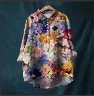Summer New Loose Casual Single-breasted Women's Shirt Top hercurva