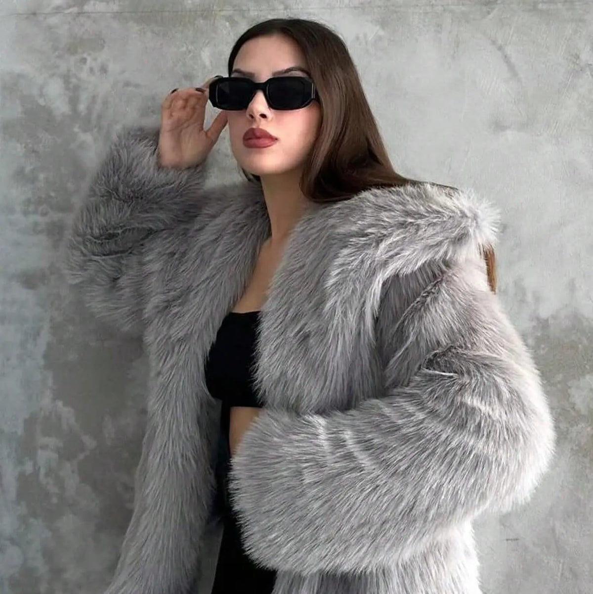 Faux Fur Coat Female Short Chic hercurva