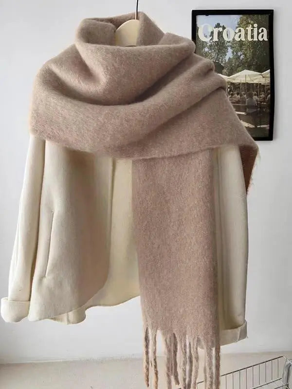 Women's Wool-like Autumn And Winter Solid Color Comfortable Scarf High Quality hercurva