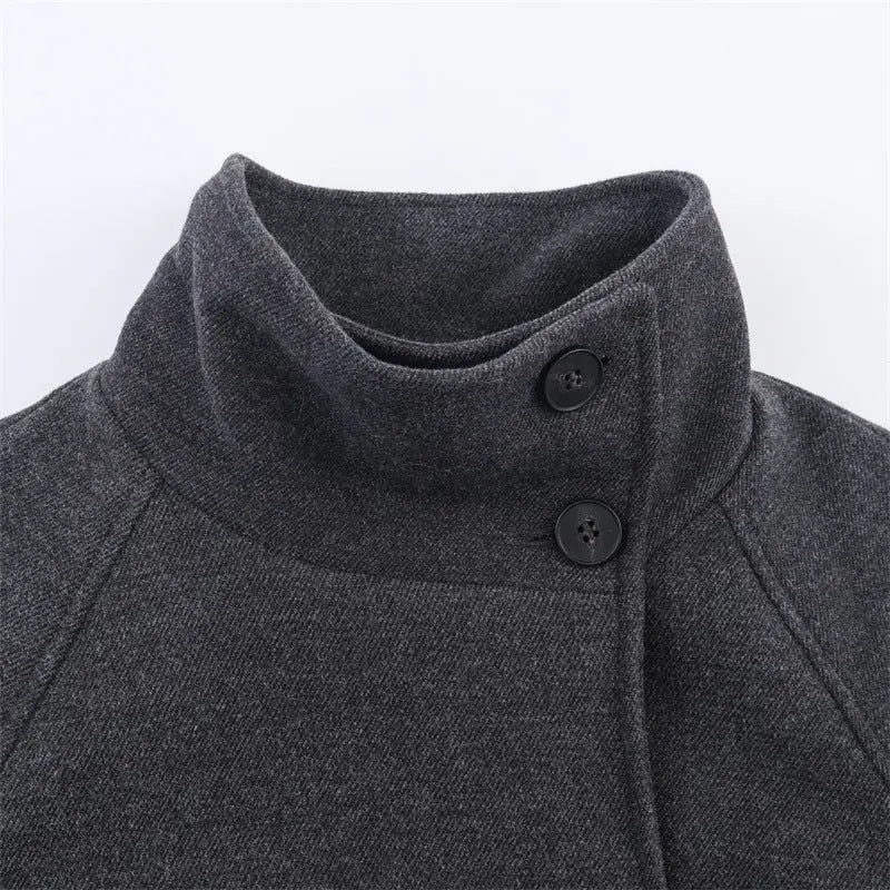 Women's Stand Collar Belt Overcoat Coat hercurva