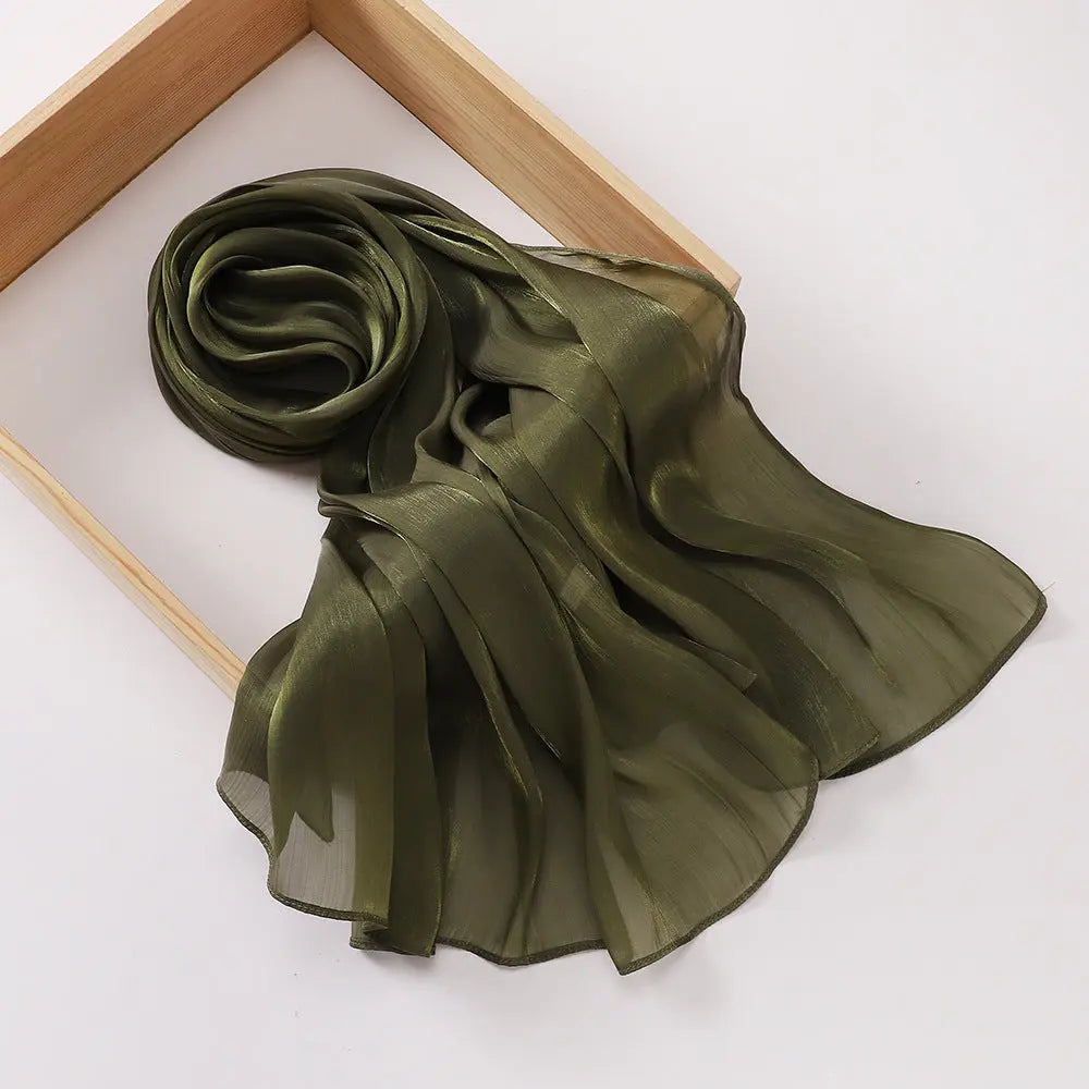 Breathable Cool Island Satin Smooth Silk Toe Scarf hercurva