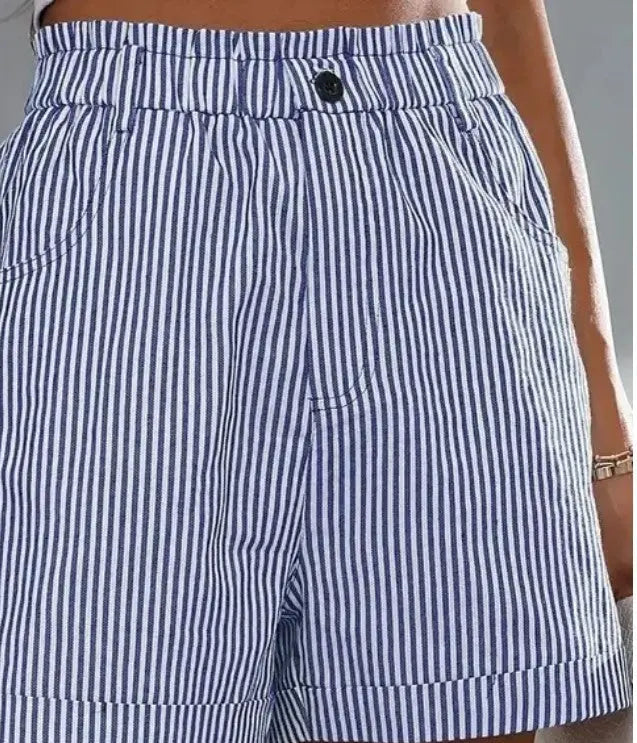 Fashion Ladies Non-stretch Stripe Shorts hercurva