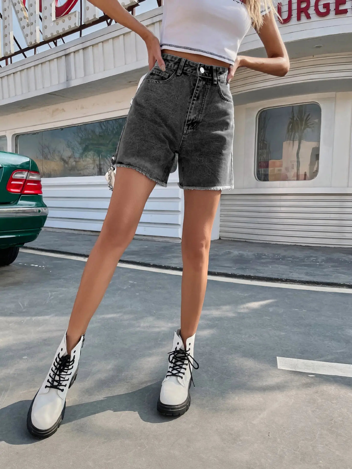 High Waist Loose Casual Women's Denim Shorts hercurva
