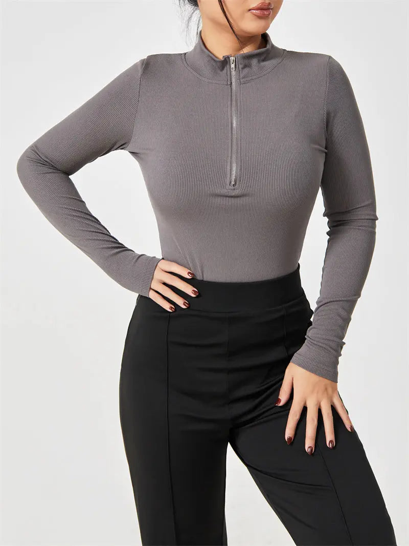 Fashion Long Sleeve Zipper Jumpsuit Seamless Slimming Shapewear For Women Romper hercurva