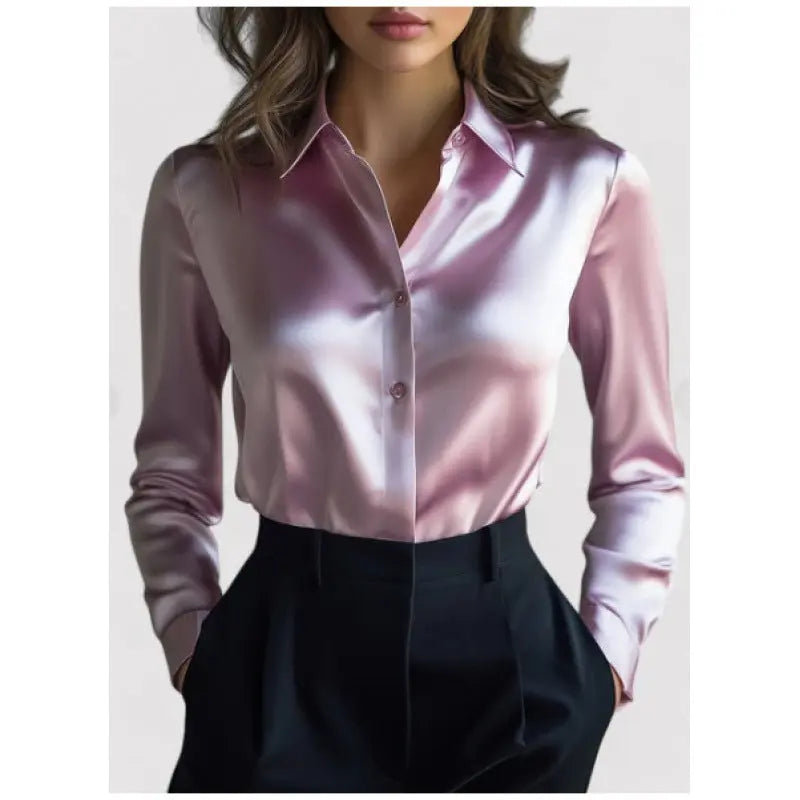 Solid-color Casual Loose-fit Women's Shirt hercurva