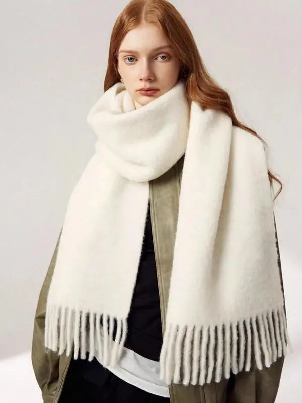 Women's Wool-like Autumn And Winter Solid Color Comfortable Scarf High Quality hercurva