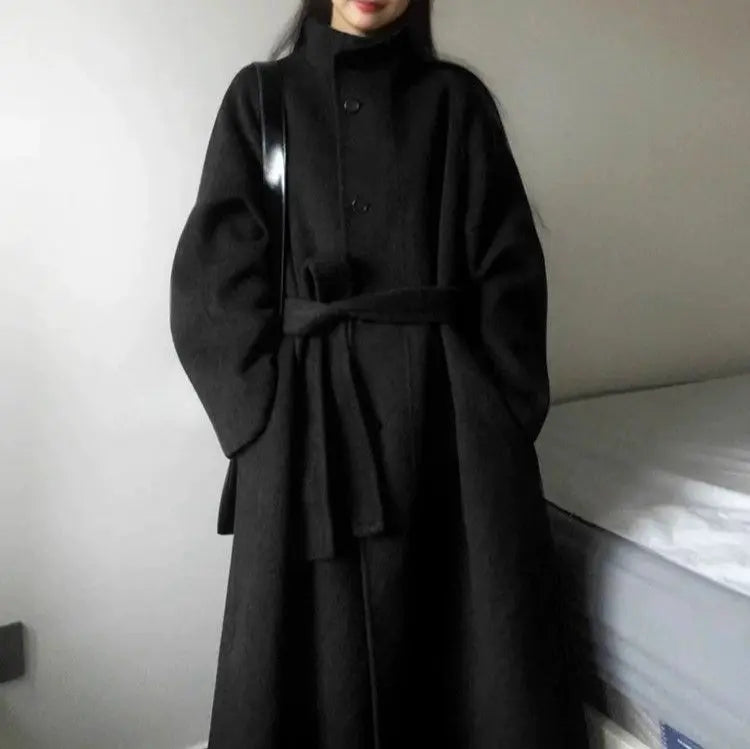 Women's New Wool Coat Petite Korean Mid-length hercurva