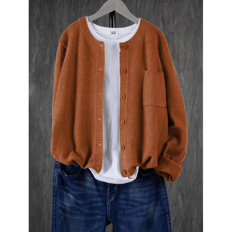 Pure Color Warm Keeping Knitted Cardigan For Women hercurva