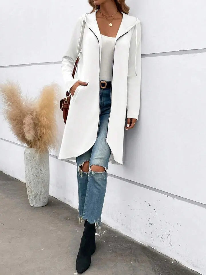 Personality Street Zip Hooded Long Velvet Lining Sweatshirt hercurva