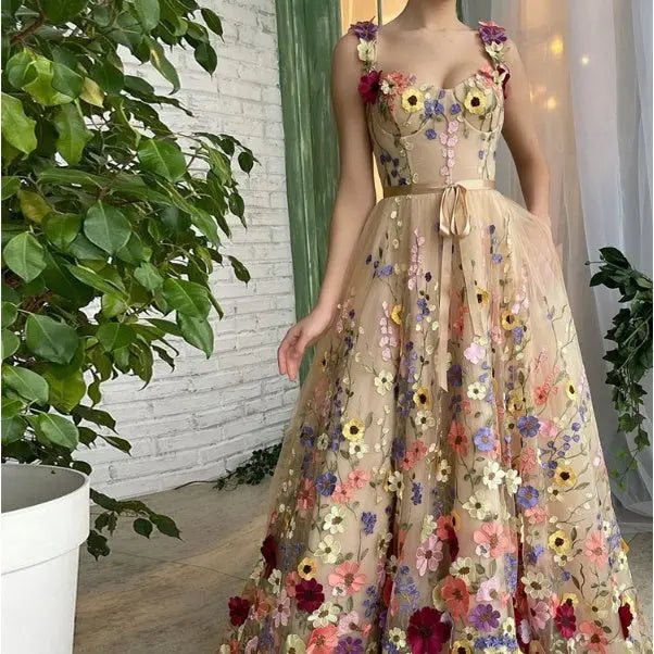 Sevintage Exquisite 3D Flowers Prom Dresses Sweetheart hercurva