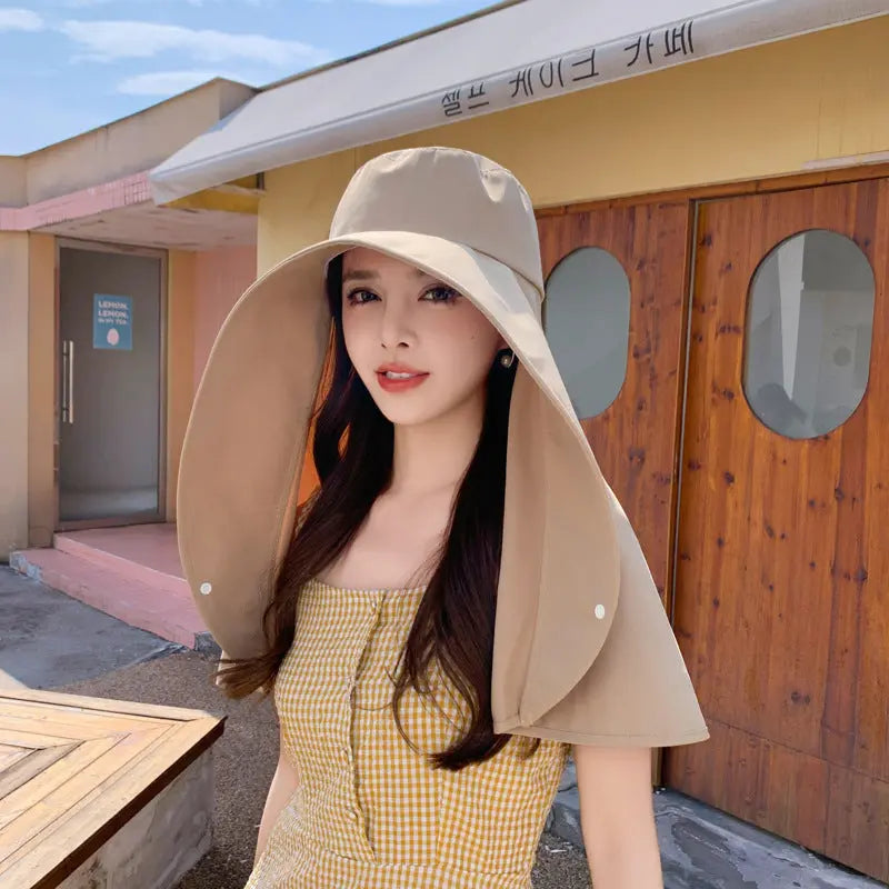 Integrated Neck And Shawl Sunscreen Hat hercurva