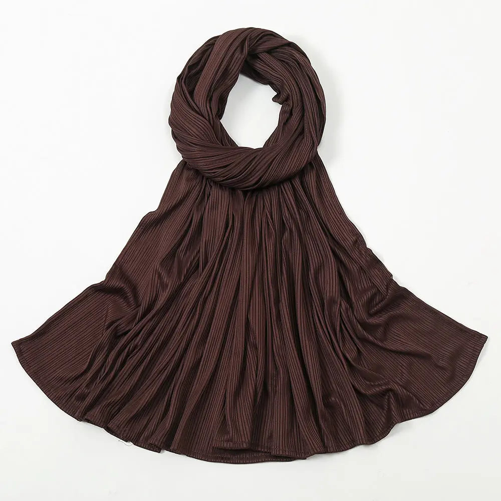 Women's Knitted Thread Cotton Striped Solid Color Scarf hercurva