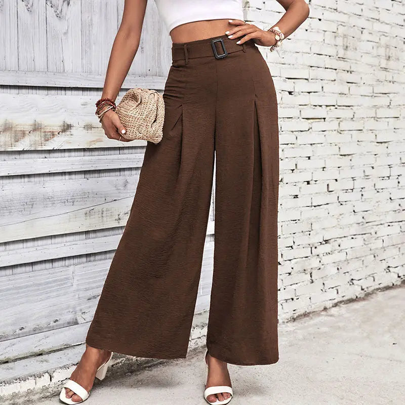 Foreign Trade High Waist Wide Leg Casual Trousers hercurva