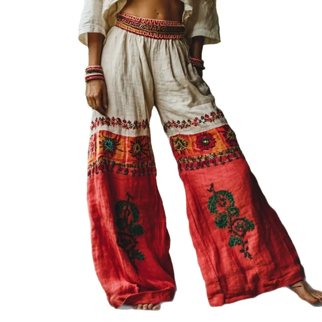 Vintage Printed Women's Fashionable Long Trousers hercurva