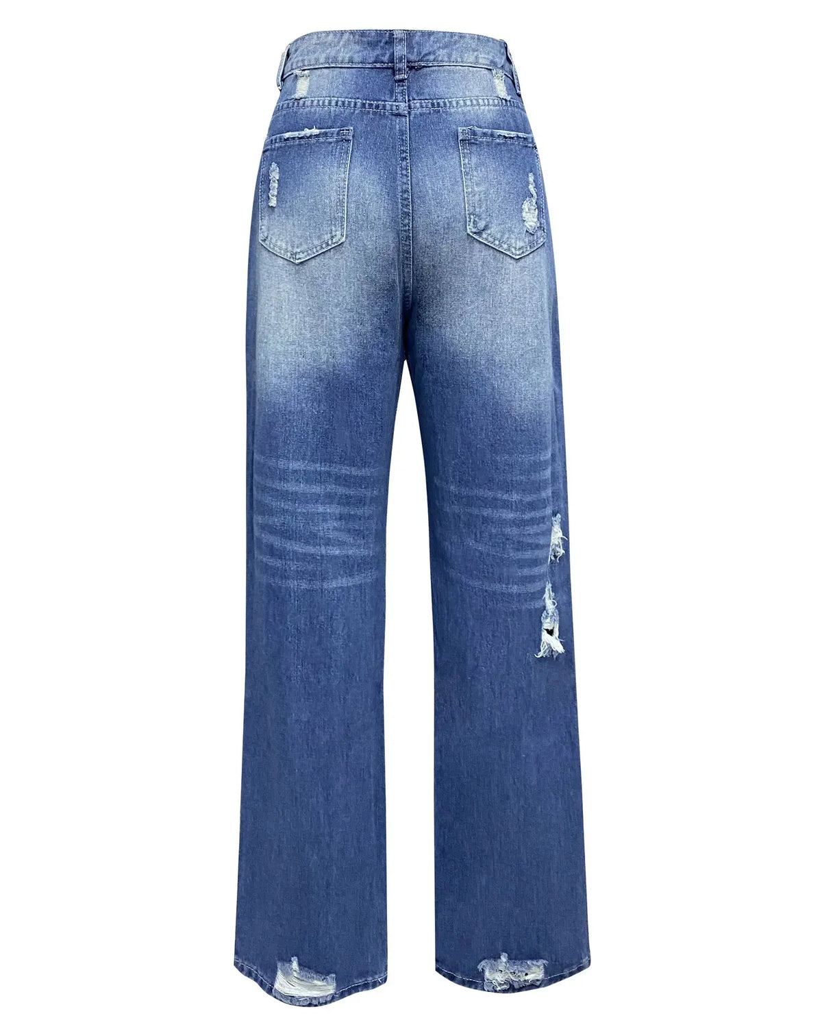 Ripped Jeans Loose Wide Leg Denim Pants Leisure Commuting Trousers Women's Clothing hercurva