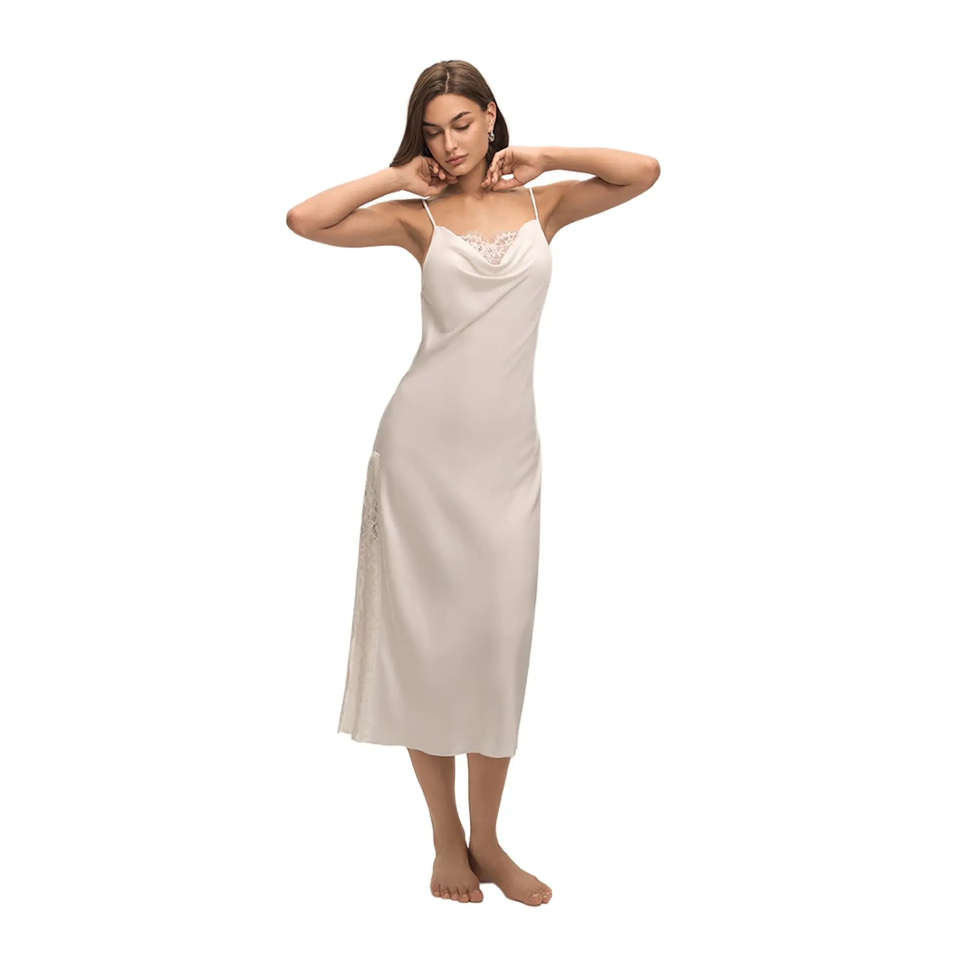 Lace Sexy Solid-Color Slip Dress For Women Loungewear Pajamas hercurva