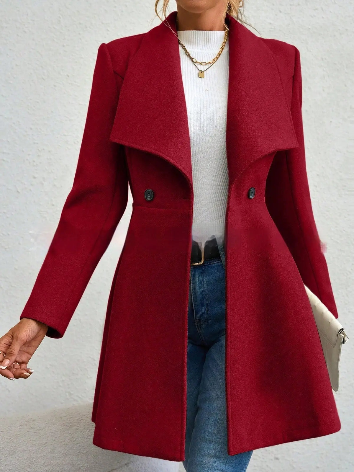 Women's Coat Slim Fit Long Fashion Lapel hercurva