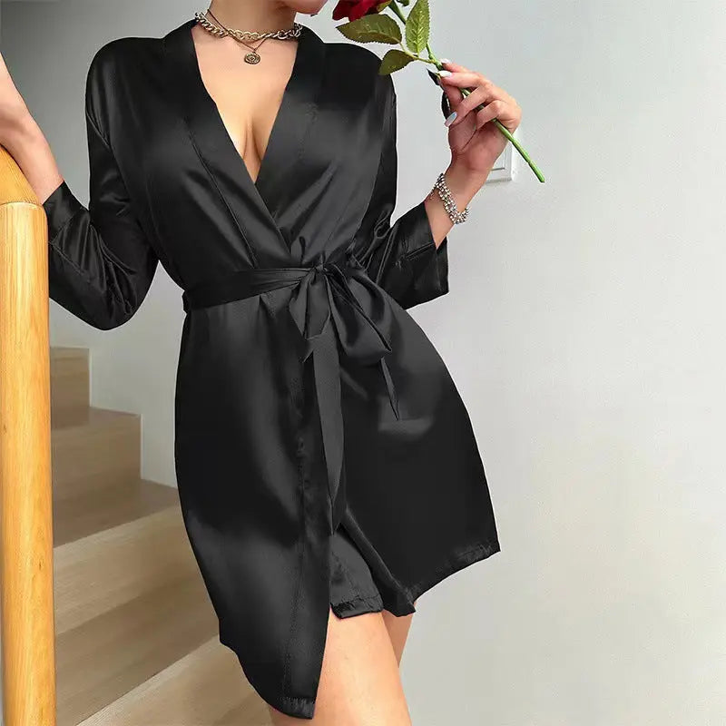 Fashion Personality New Solid Color Ladies' Robe hercurva