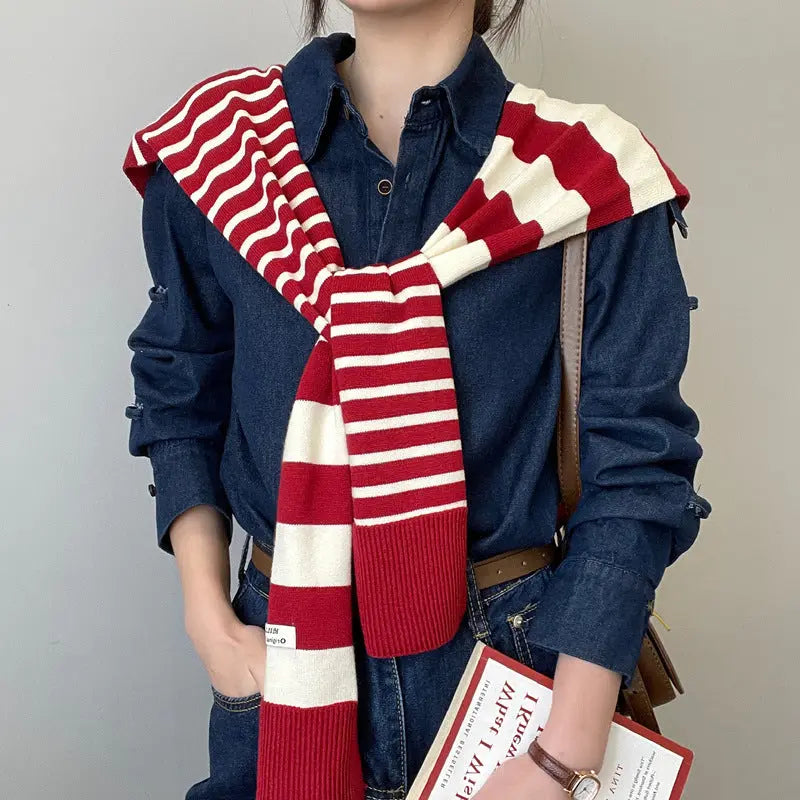 Women's Outer Wear High-grade Matching Shirt Knitted Scarf hercurva