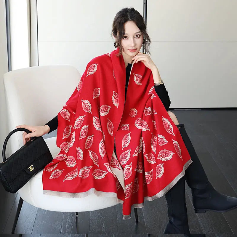 Female Versatile Fashion Thickened Warm Cashmere Scarf hercurva