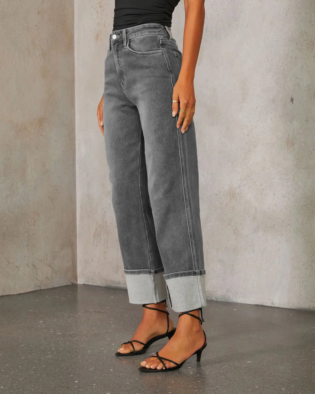 Retro Curling New Elastic Straight Jeans For Women hercurva