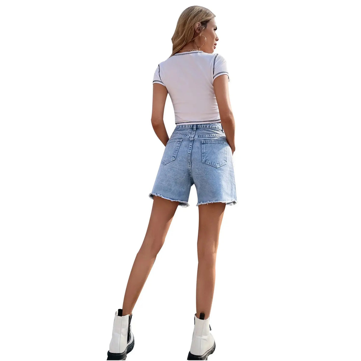 High Waist Loose Casual Women's Denim Shorts hercurva