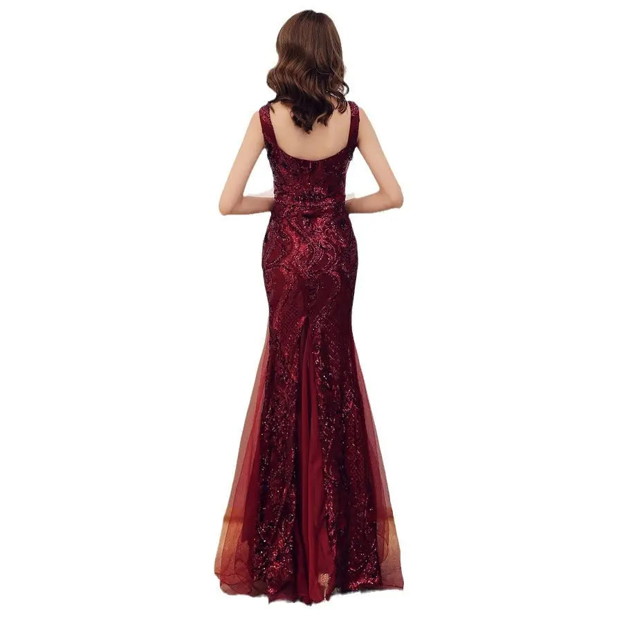 Fishtail Long Summer Sequins Sling Evening Dress Banquet hercurva