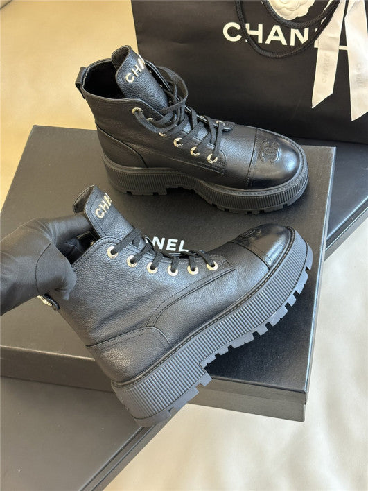 CC Boot Black Grained Calfskin