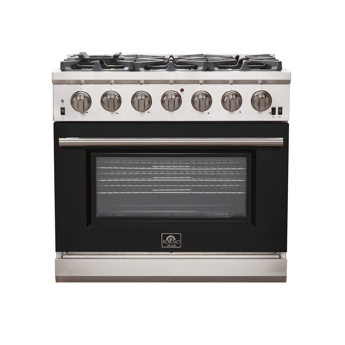 Forno FFSGS6260-36 36” Capriasca with FORNO ALTA QUALITA Pro-Style Gas 6 Italian Burners 120,000 BTU All 304 Stainless Steel