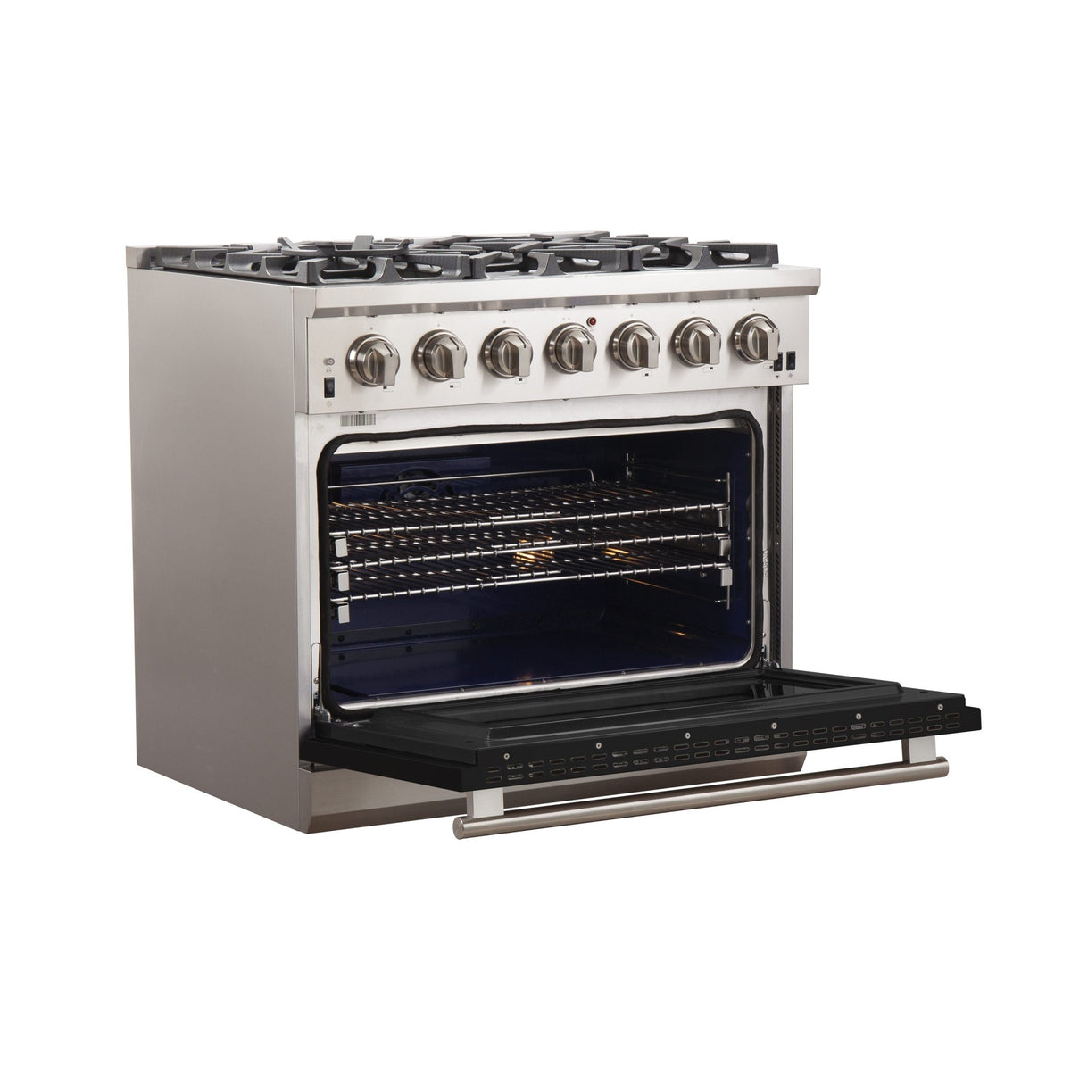 Forno FFSGS6260-36 36” Capriasca with FORNO ALTA QUALITA Pro-Style Gas 6 Italian Burners 120,000 BTU All 304 Stainless Steel
