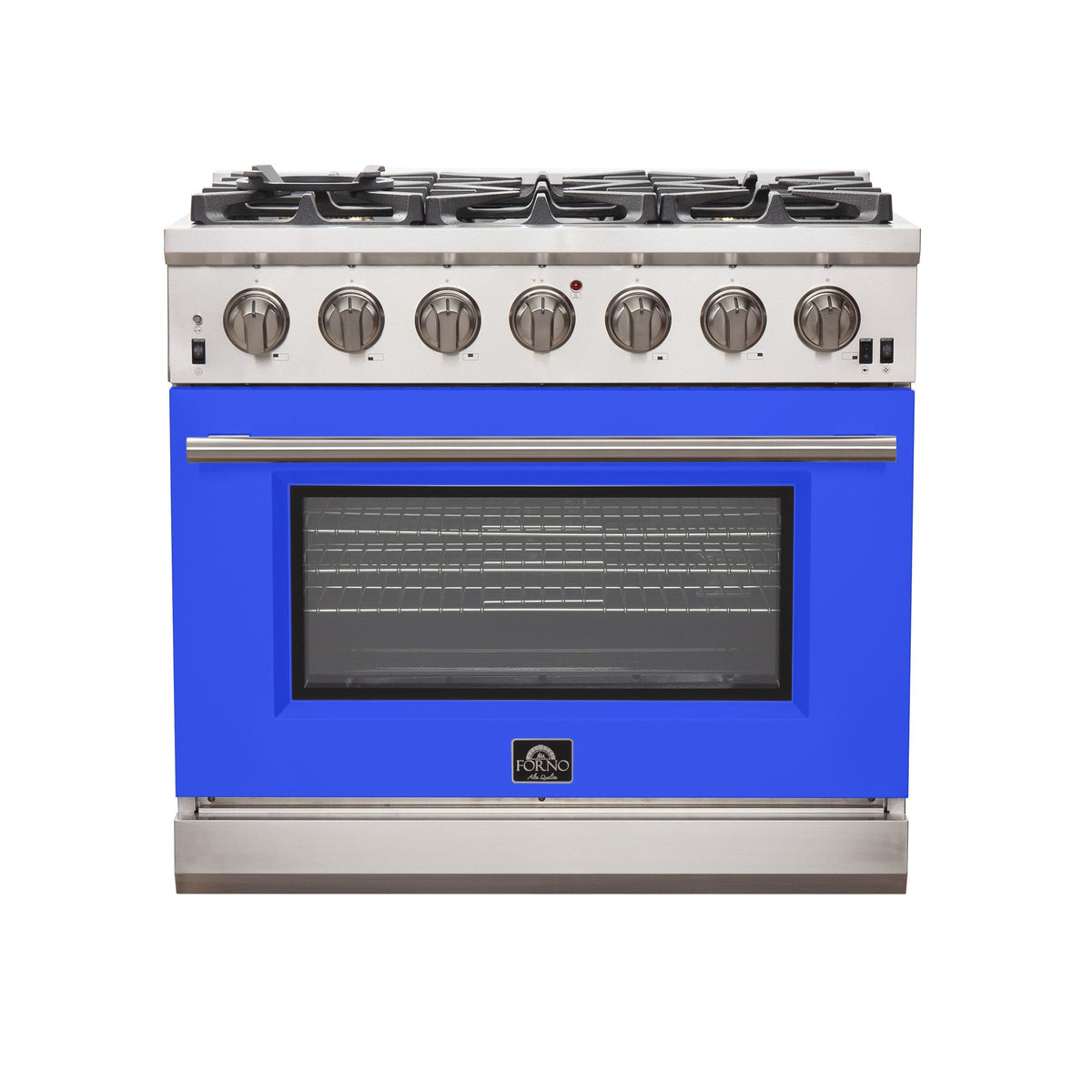 Forno FFSGS6260-36 36” Capriasca with FORNO ALTA QUALITA Pro-Style Gas 6 Italian Burners 120,000 BTU All 304 Stainless Steel