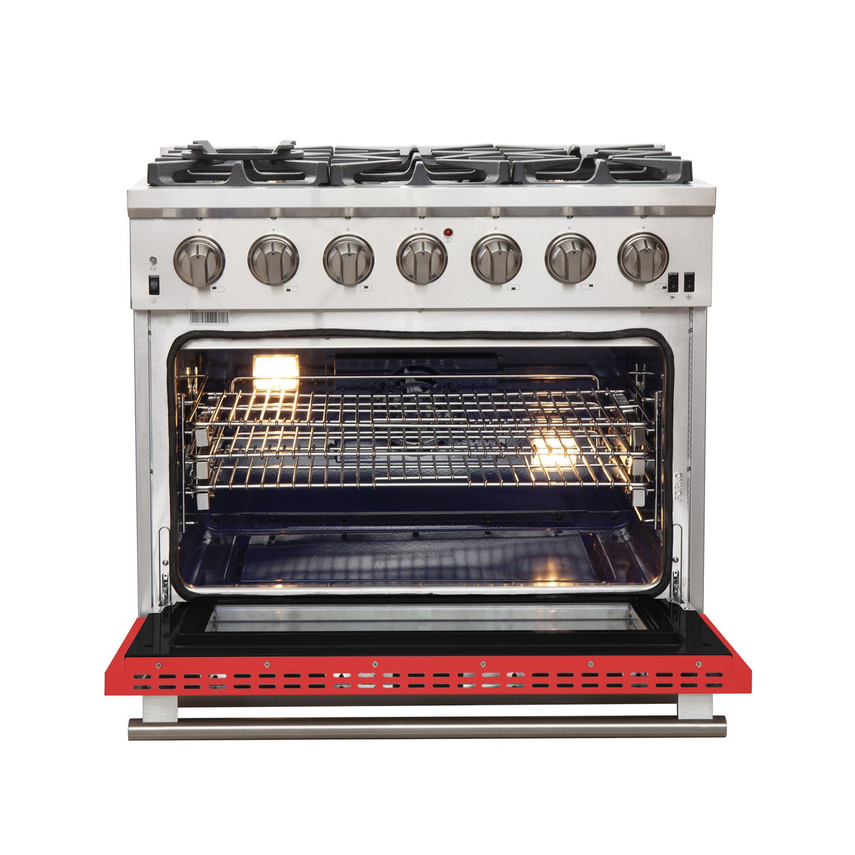 Forno FFSGS6260-36 36” Capriasca with FORNO ALTA QUALITA Pro-Style Gas 6 Italian Burners 120,000 BTU All 304 Stainless Steel