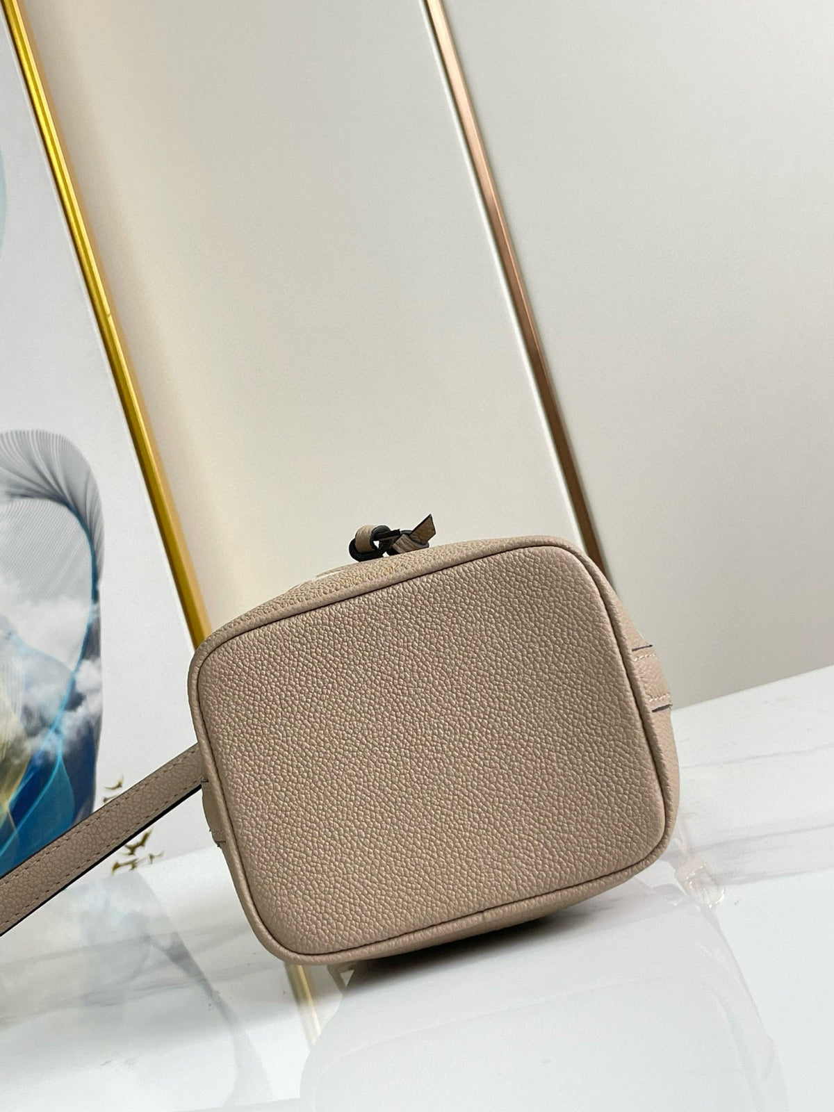 nano noe 13 grey bicolor grey monogram gold hardware