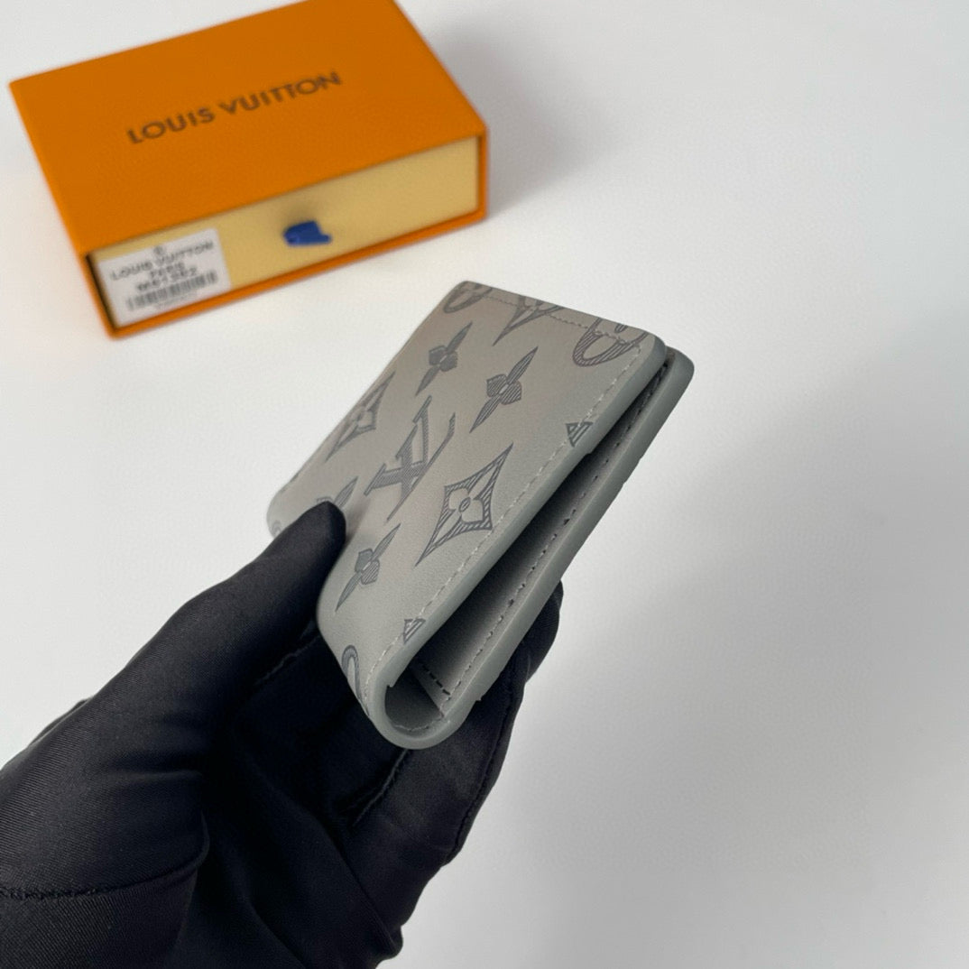 LV POCKET ORGANIZER 11 GRAY MONOGRAM SHADOW CALFSKIN