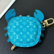 LV Crab Bag Charm Blue Canvas and leather