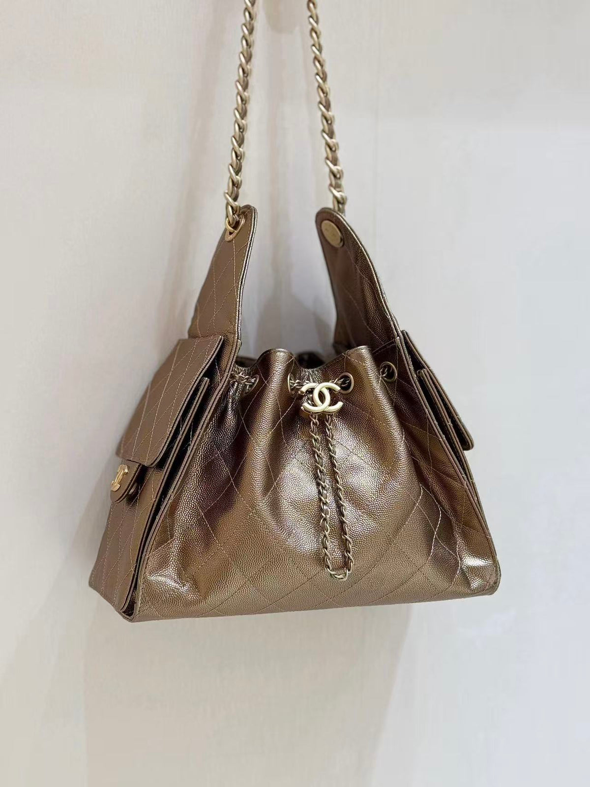 Chanel Hobo Bag 30cm Gold Lambskin