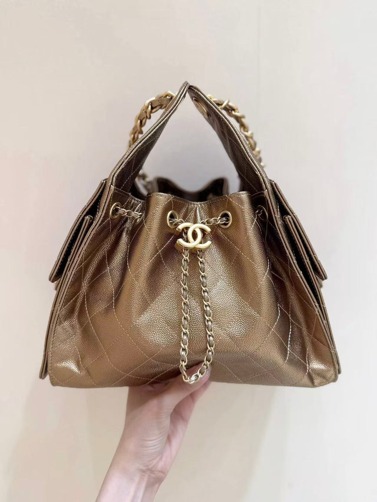 Chanel Hobo Bag 30cm Gold Lambskin