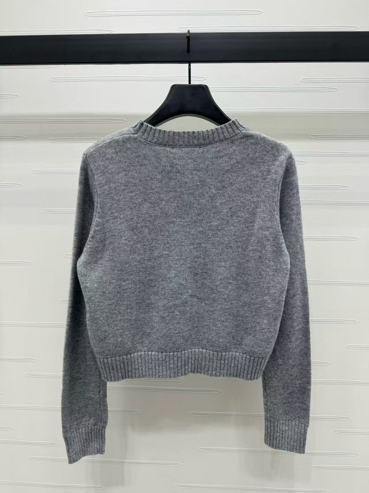 Prada Sweater Gray White Wool