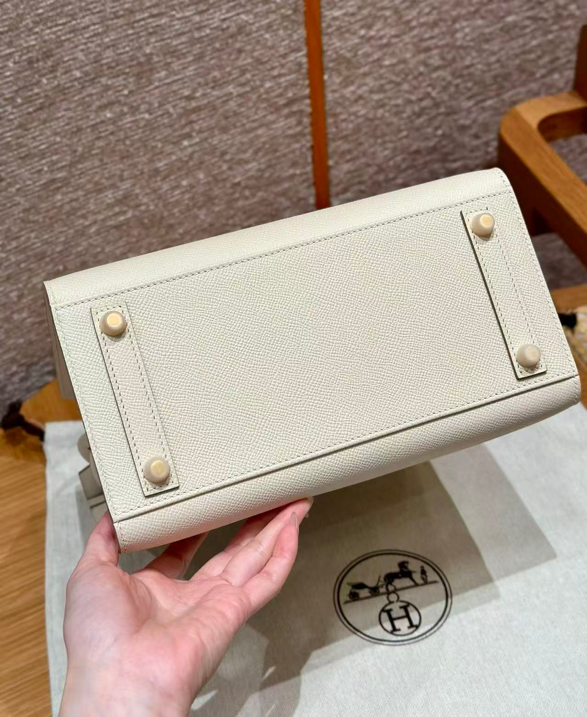 HM BIRKIN 25CM BAG WHITE GOLD HARDWARE EPSOM LEATHER