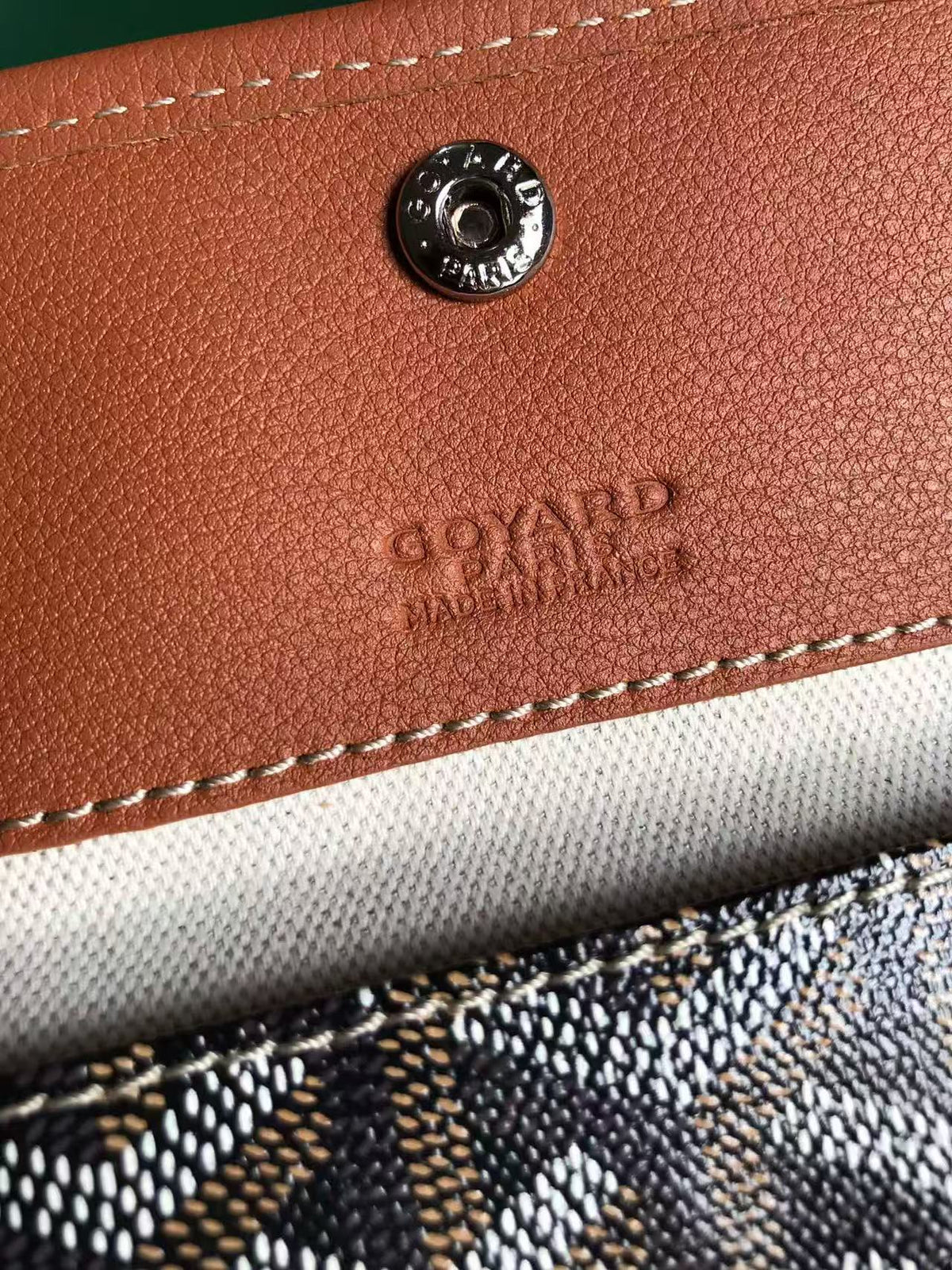 SAINT LOUIS PM 34 IN BLACK GOYARDINE CANVAS AND TAN CALFSKIN